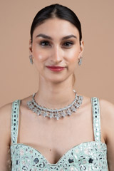 Zircon Studded Necklace Set5724 video